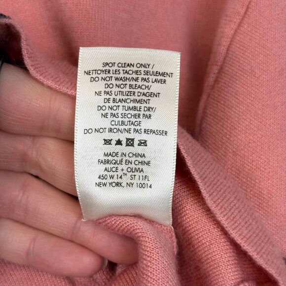 Alice + Olivia Gleeson Rose Appliqué Embellished Pullover Swetaer Size S RARE - Picture 10 of 12